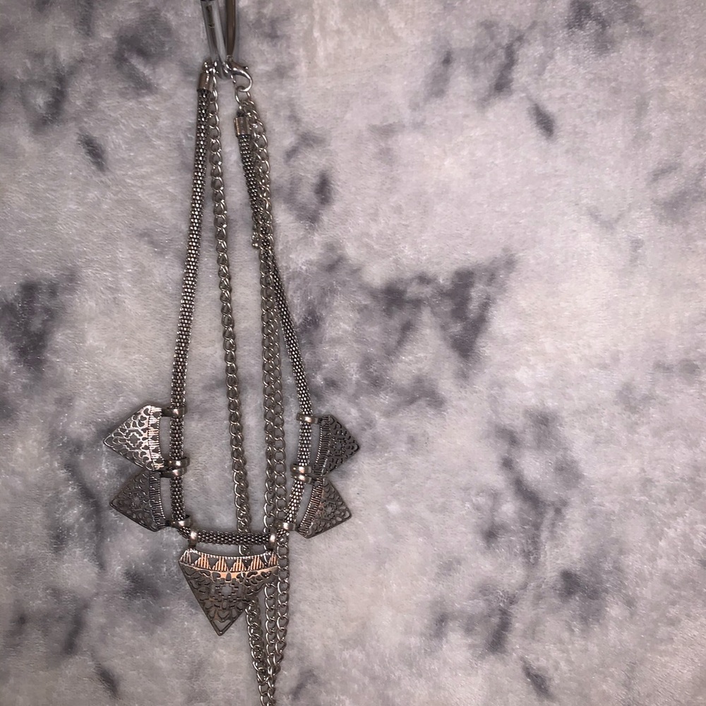 Statement silver necklace